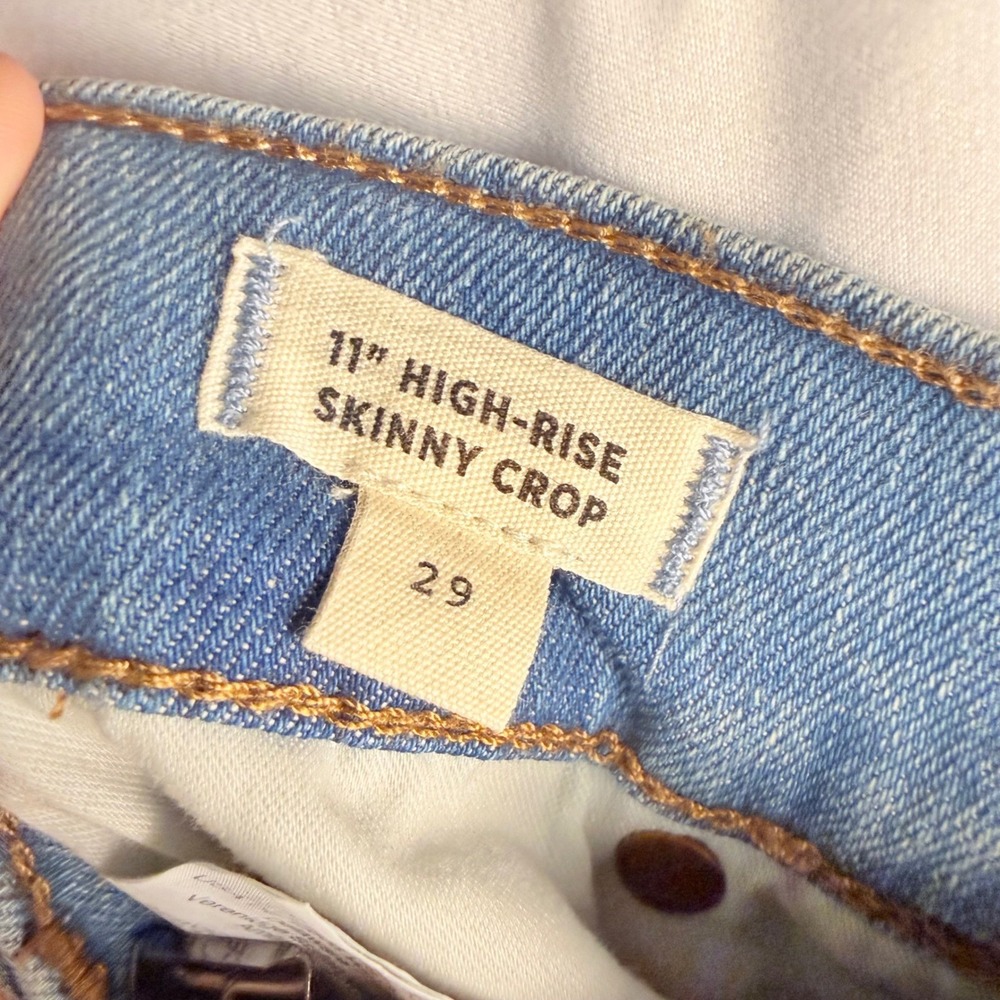 Madewell 11" High Rise Skinny Crop Light Wash Size 19 Casual - Picture 7 of 8